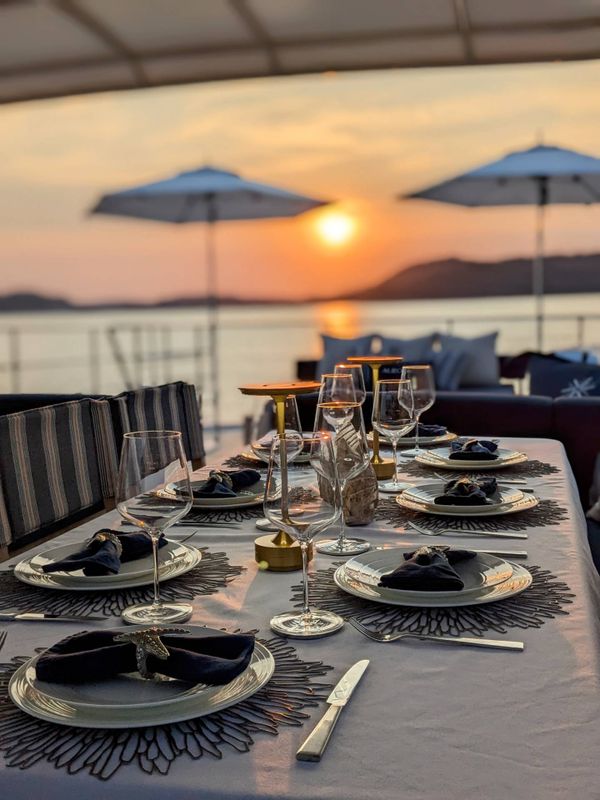 Top deck setting sunset